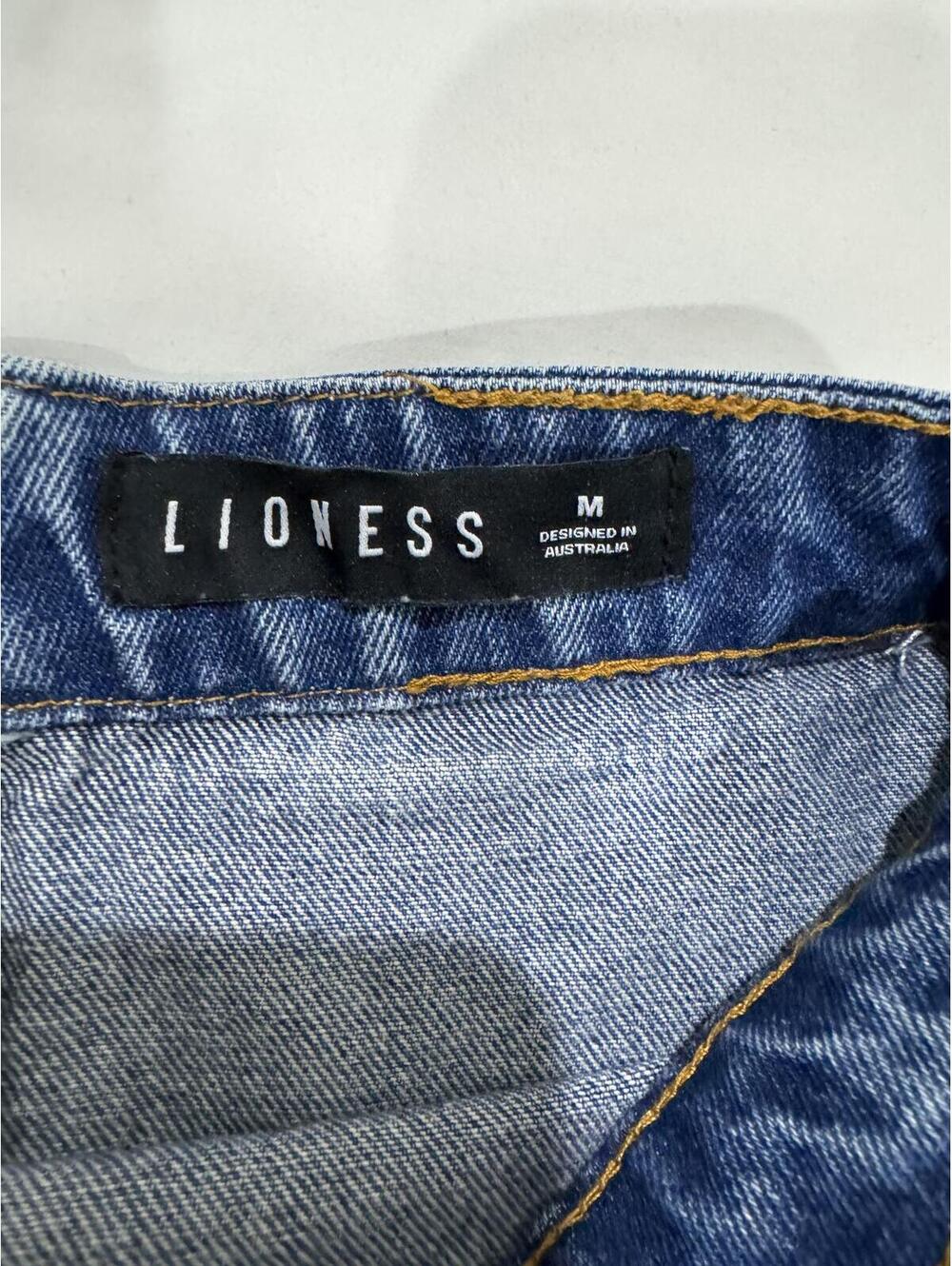 Lioness Denim Pleated Mini Skirt Medium Blue Wash Y2K Flare Drop Waist Flirt - Picture 6 of 9